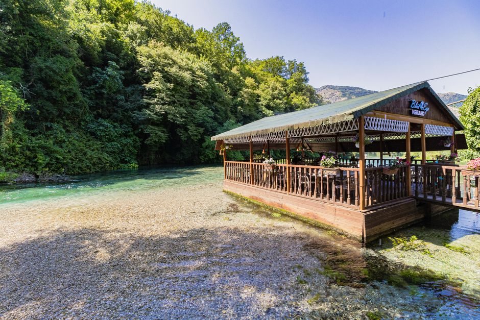 Crystal-clear spring waters at the Blue Eye, Albania