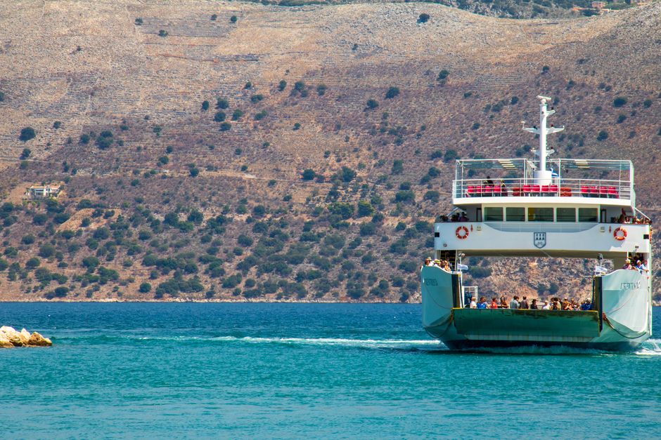 Ferry crossing the Ionian Sea between Corfu and Saranda